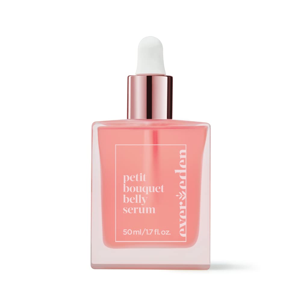 Evereden Petit Bouquet Belly Serum bottle promotes calm, nourished skin during pregnancy