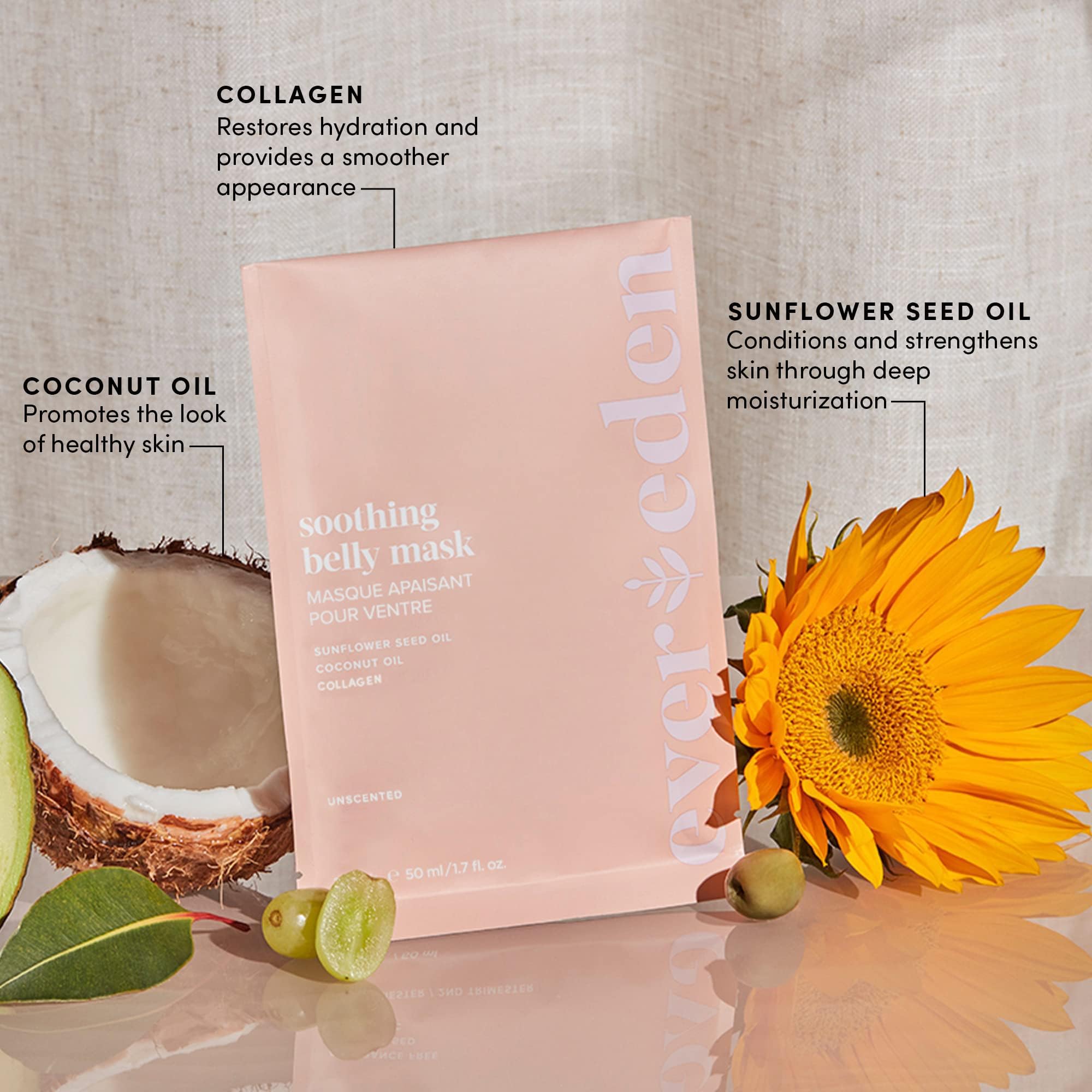 Evereden pregnancy skincare kit featuring the belly mask