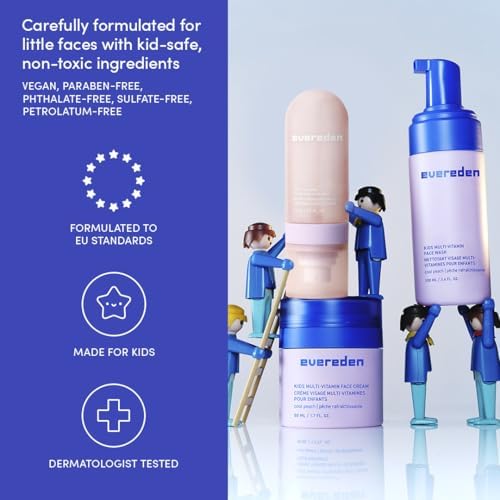 Evereden USA-made label on product signaling trusted, non-toxic kids skincare.
