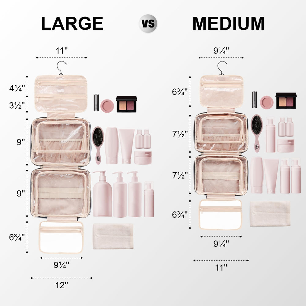 Everfun hanging travel toiletry bag transparent inner view for easy visibility.