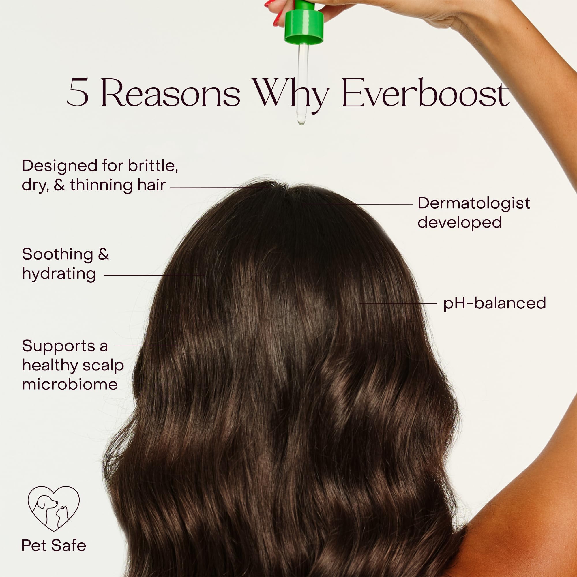 EverBoost postbiotic kombucha emphasis highlighting antioxidant protection for the scalp.