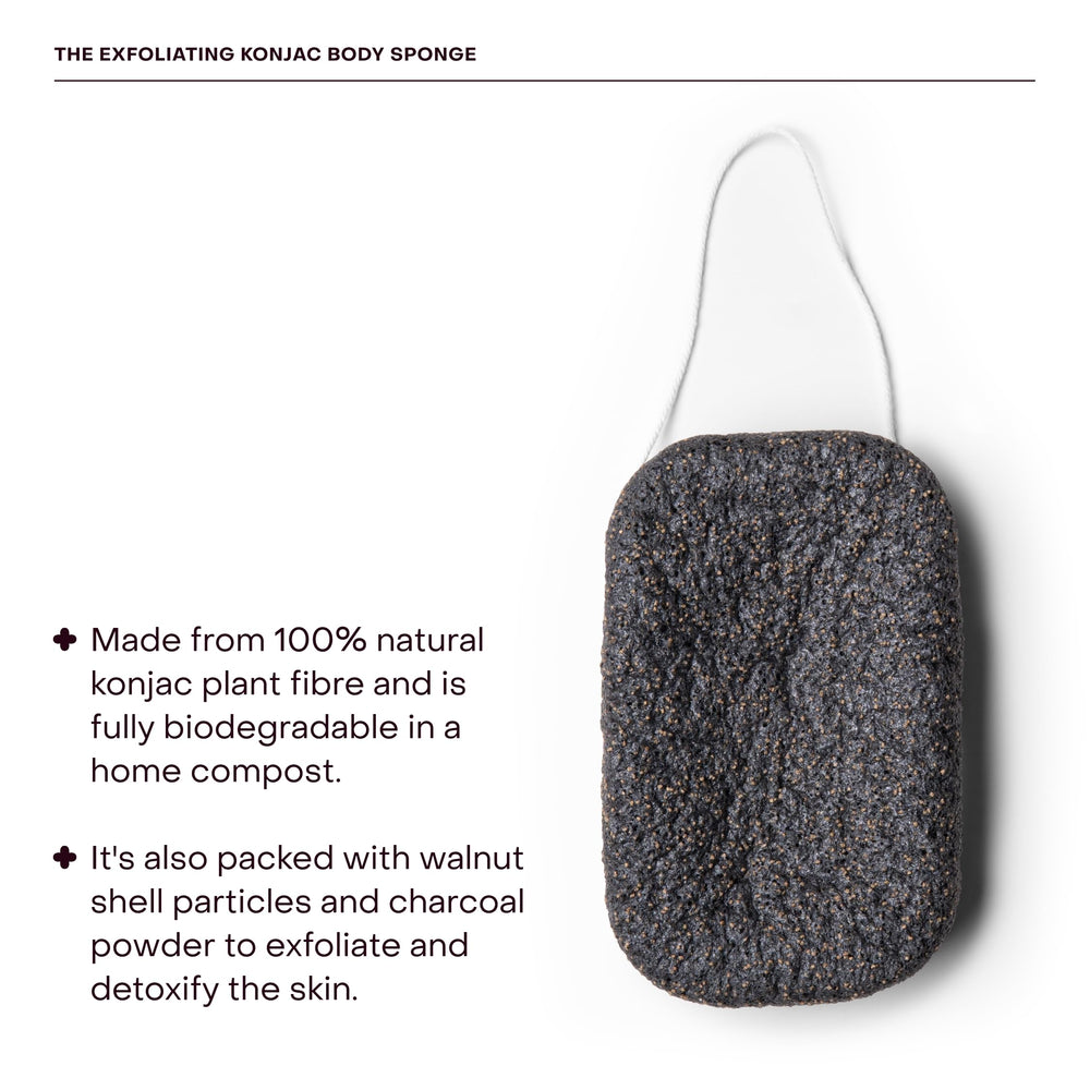 Everist konjac sponge activated in water forms soft gel-like cushion for cleansing.