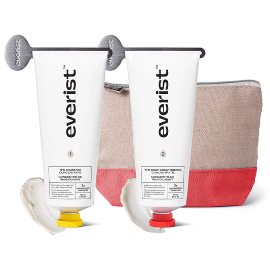 Everist shampoo concentrate pour shows a silky lather and bond repair potential.