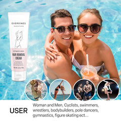 Evervines depilatory kit promotes long-lasting smoothness after use.