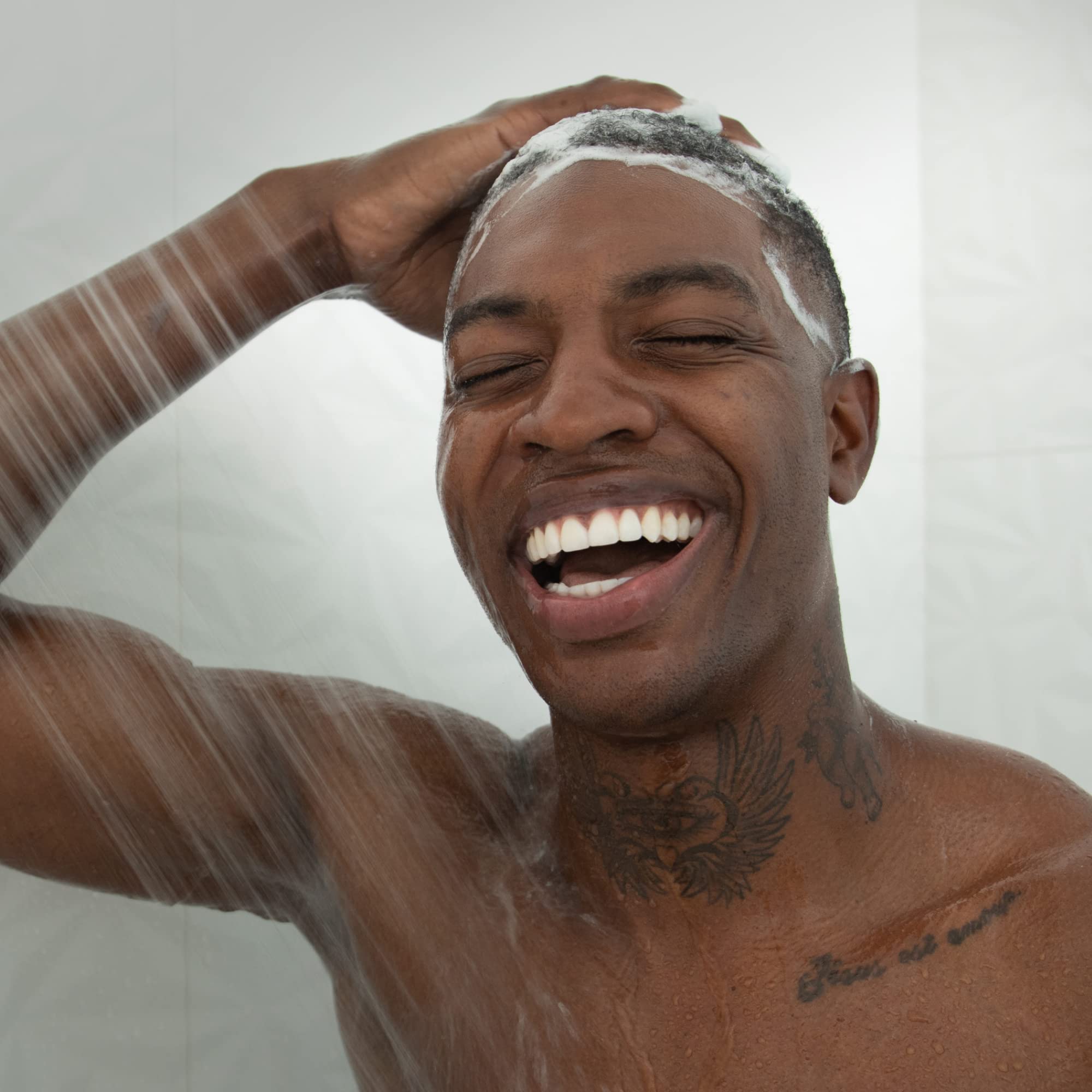 Every Man Jack 2-in-1 lather and rinse action in use