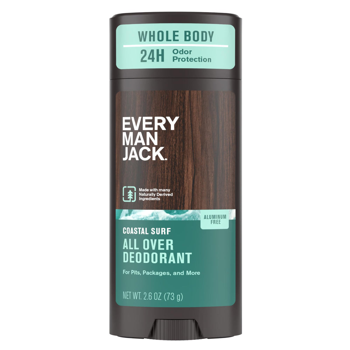 Every Man Jack All Over Deodorant Coastal Surf bottle front for all-day odor protection