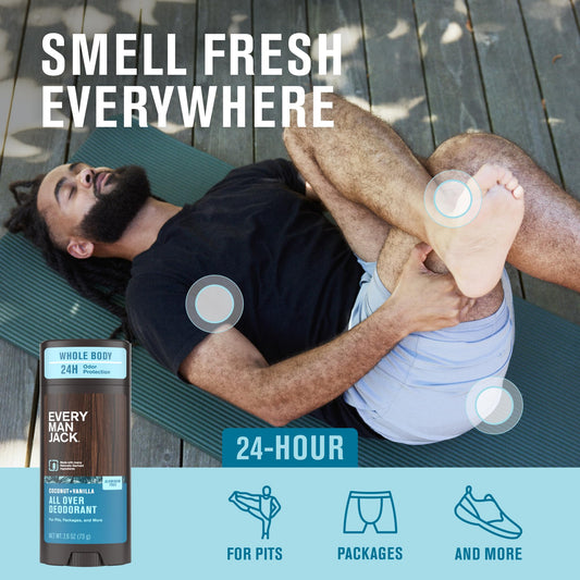 All Over Deodorant dispenser showing easy reach for quick odor defense.