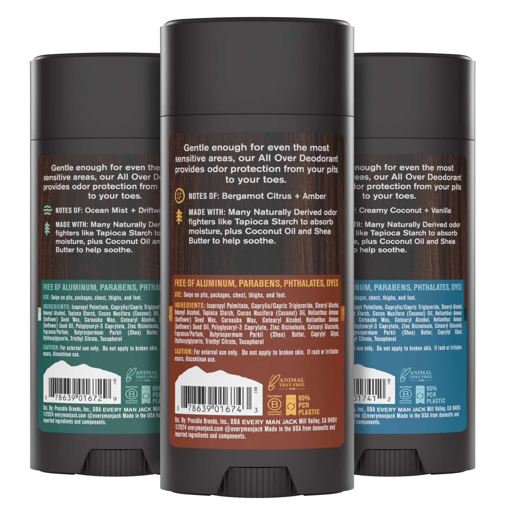 Gentle application on the underarm with Every Man Jack deodorant during after-work routine.