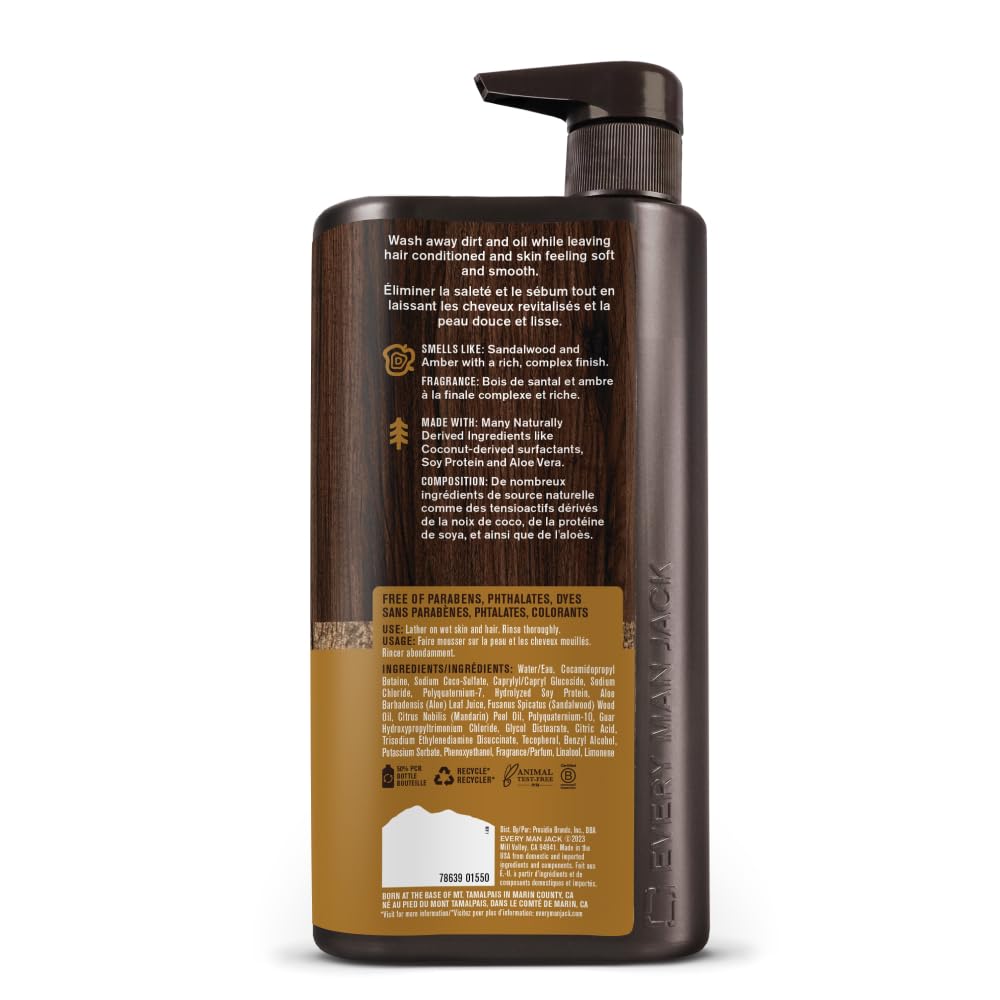 Every Man Jack Amber Sandalwood 2-pack packaging ready for use