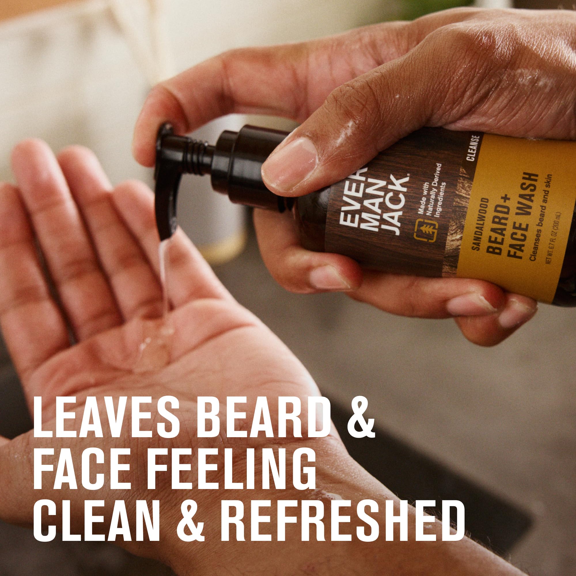 Aloe Vera detail in Every Man Jack formula hydrates skin and beard while cleansing