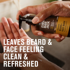 Hands applying beard wash with aloe and coconut-derived formula