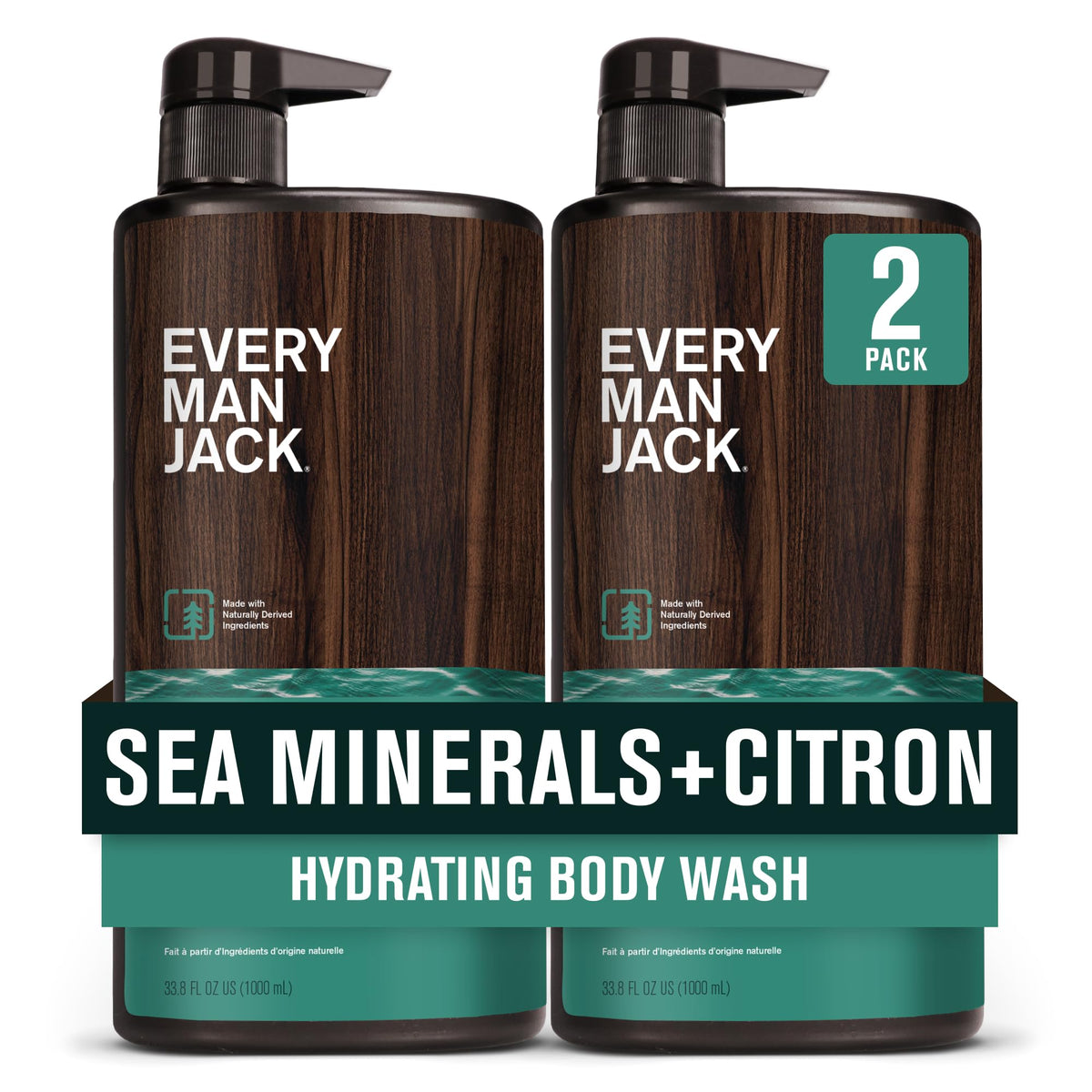 Every Man Jack body wash two-pack front view with coast-inspired scent for everyday cleansing