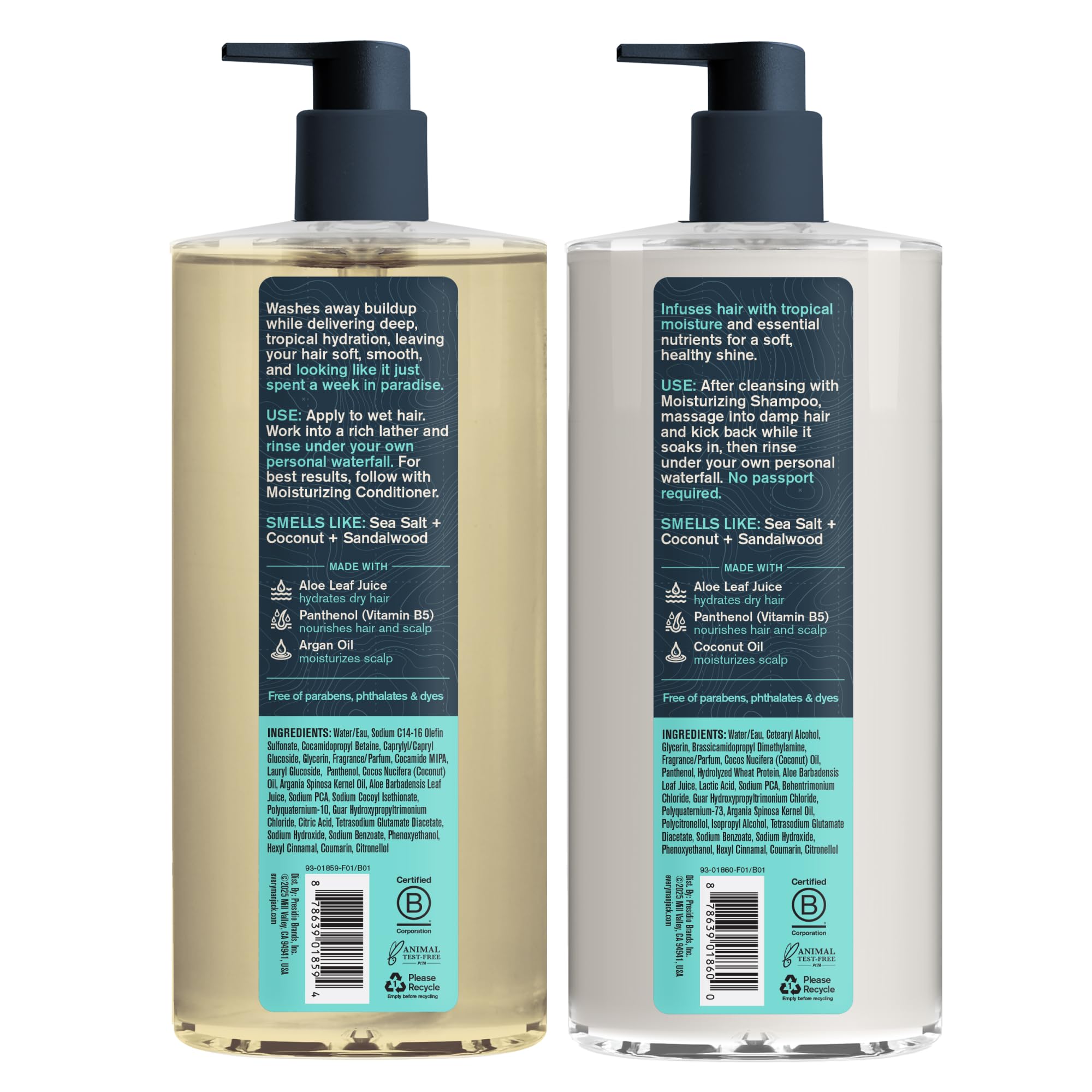 Every Man Jack Caribbean Coconut set displayed in shower for easy routine.