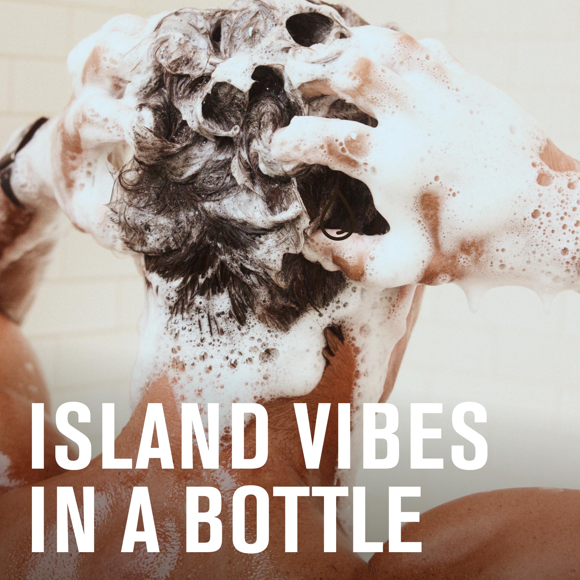 Every Man Jack Caribbean Coconut shampoo closeup highlighting natural ingredients.