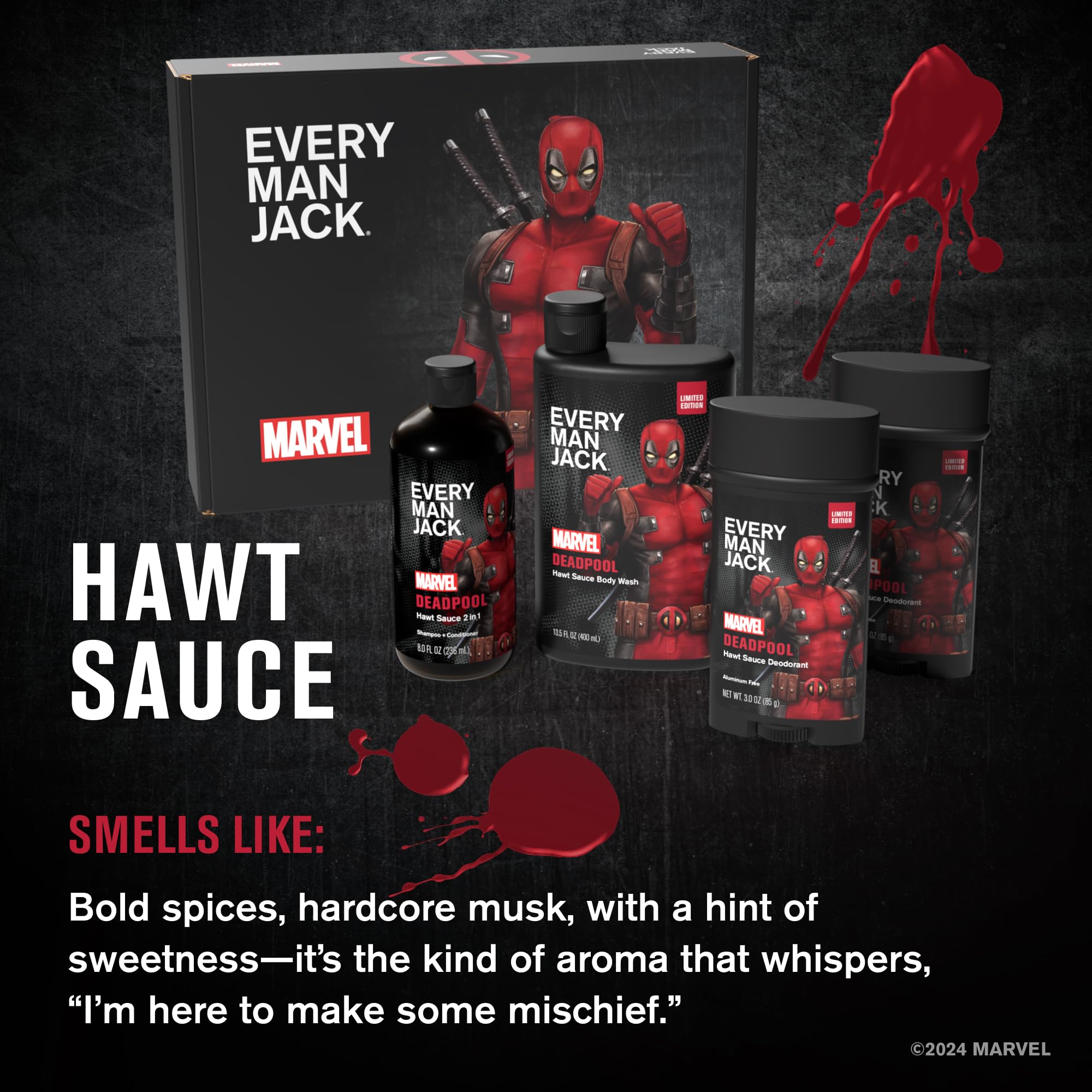 Every Man Jack Deadpool two-in-one shampoo conditioner for streamlined care