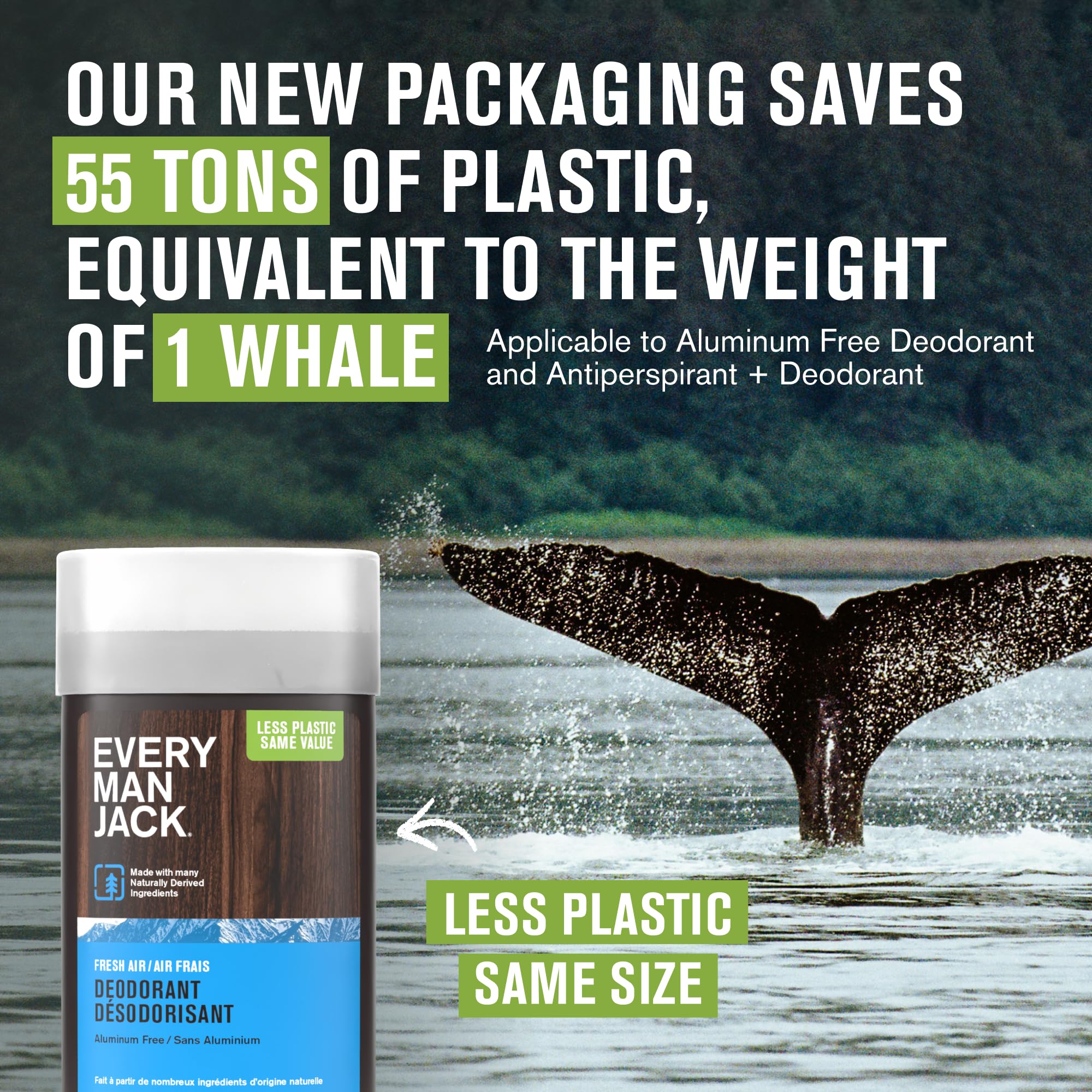 Every Man Jack Fresh Air duo-pack display showcases two aluminum-free sticks for shared freshness