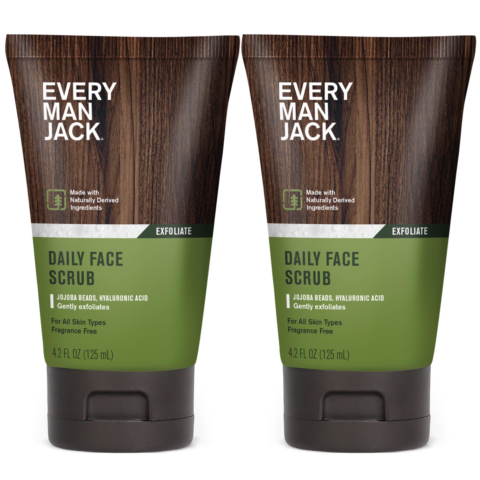 Every Man Jack Gentle Exfoliating Face Scrub tub with jojoba beads revitalizes the skin.