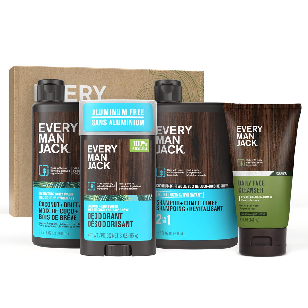 Every Man Jack gift set coconut driftwood front view for gifting