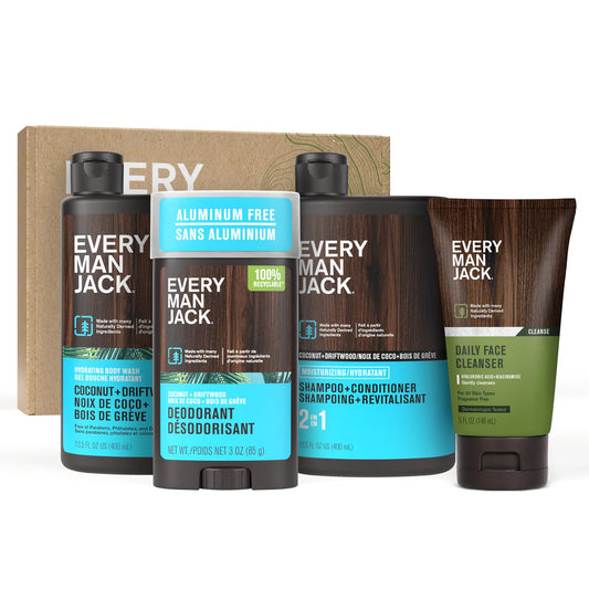Every Man Jack gift set coconut driftwood front view for gifting