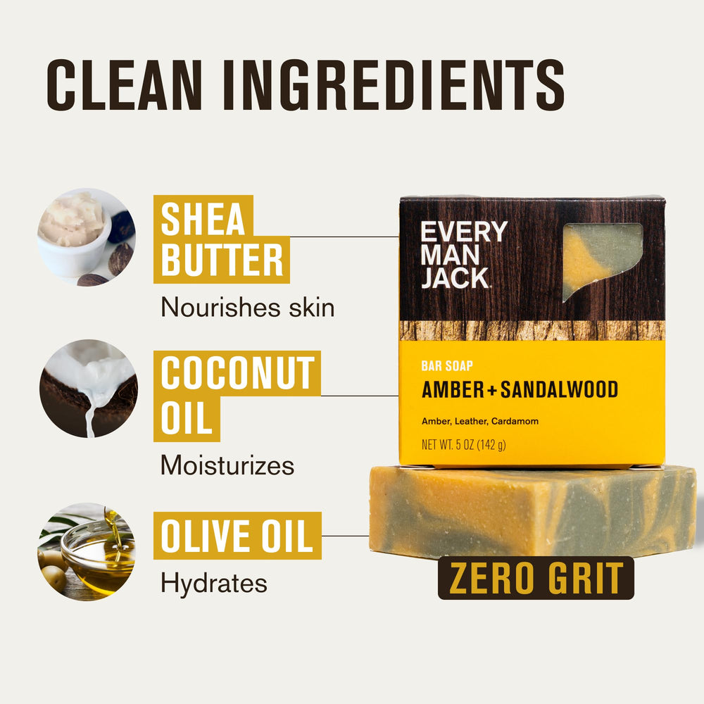 Every Man Jack natural ingredients with shea butter for moisturized skin