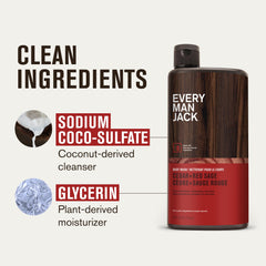 Every Man Jack cedar and red sage scent visual evokes rugged outdoor vibes.