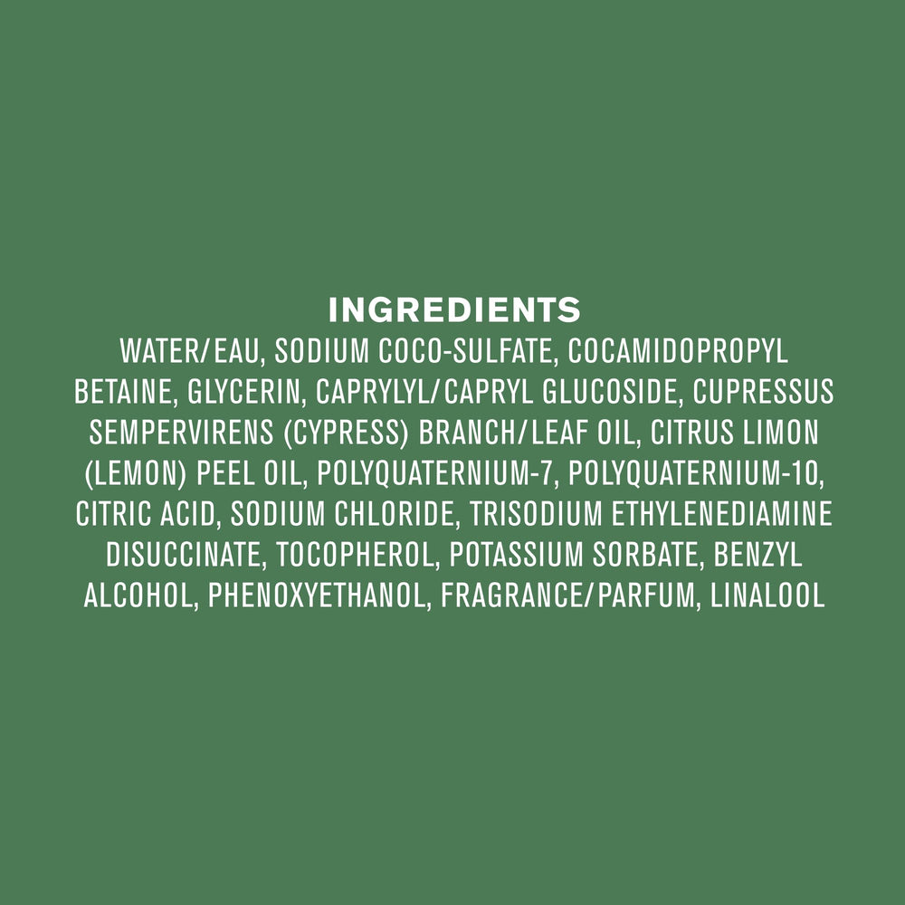 Glycerin-based moisture in Every Man Jack Pacific Cypress body wash
