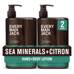 Every Man Jack Sea Minerals + Citron bottle delivers lightweight hydration for all skin types.