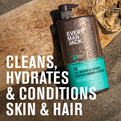 Every Man Jack sea minerals citron foam highlights lather for a quick shower