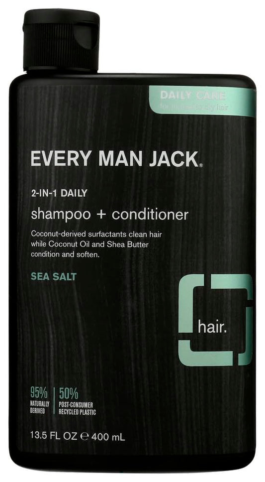 Every Man Jack Sea Salt 2in1 bottle with rich lather for daily cleansing.