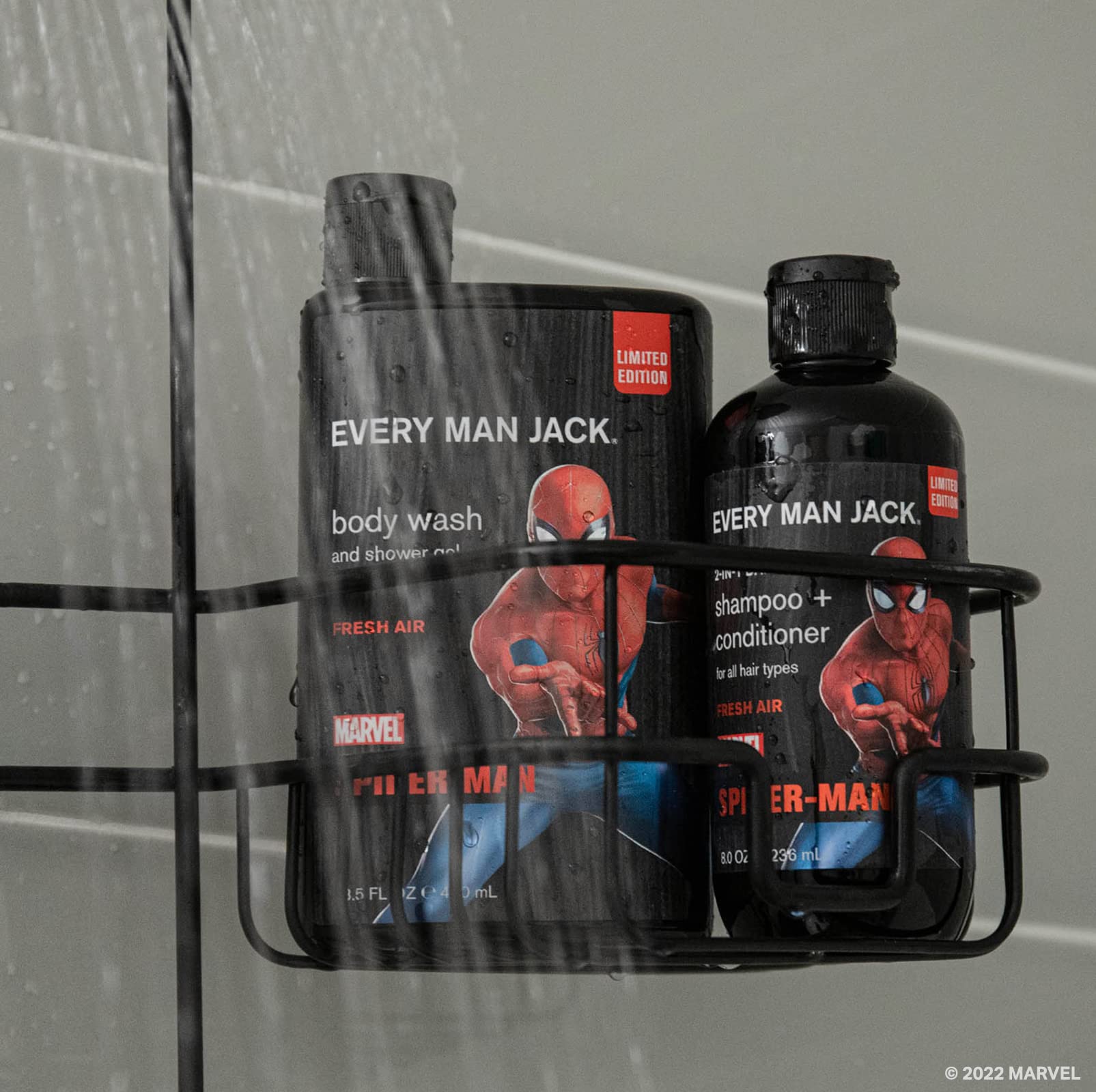 Every Man Jack Spider-Man gift set box, ready for gifting and display.