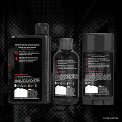 Every Man Jack Spider-Man product label emphasizing clean ingredients