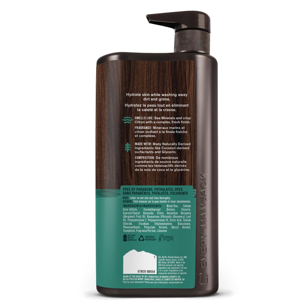Shelf display with two bottles communicates cohesive coastal care