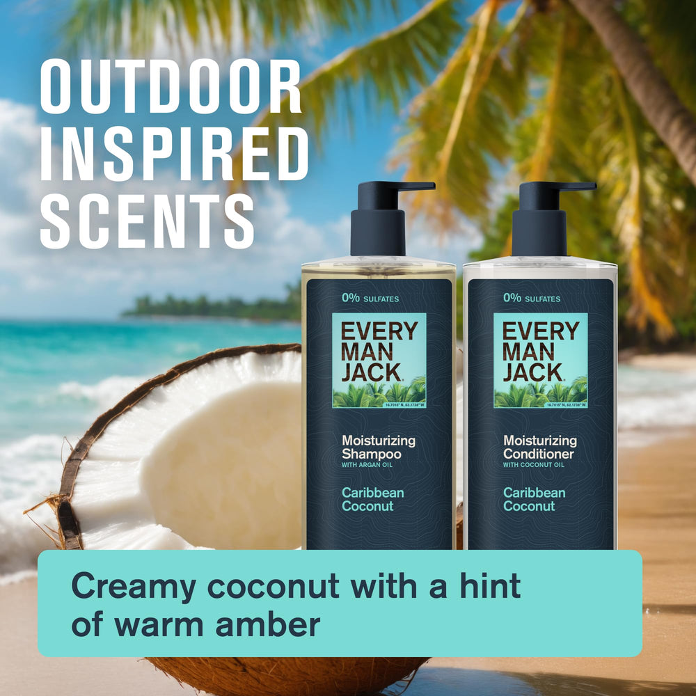 Every Man Jack Caribbean Coconut two-pack box highlights value and convenience.