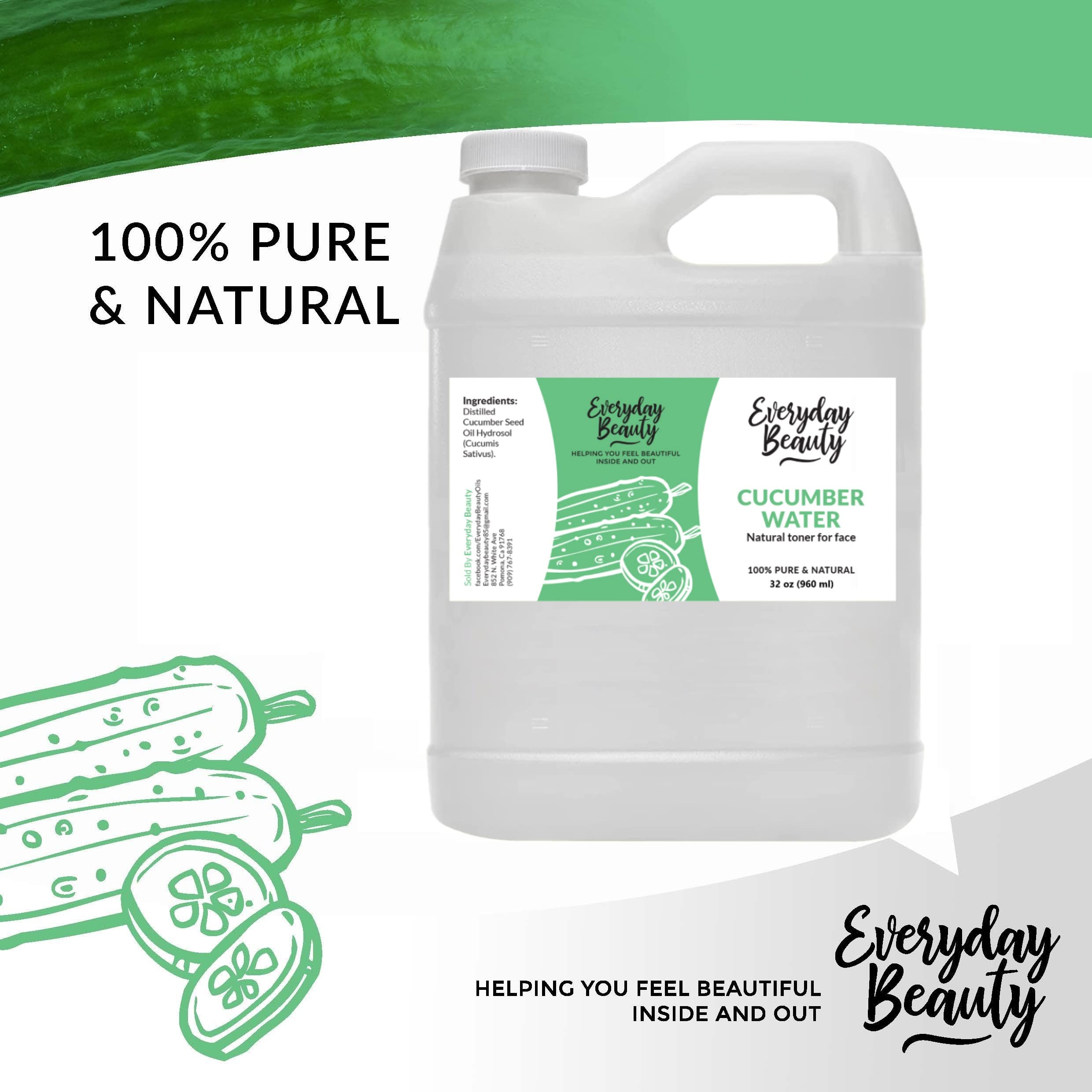 Everyday Beauty cucumber hydrosol bulk ingredients highlighting vitamins A and C for skin care
