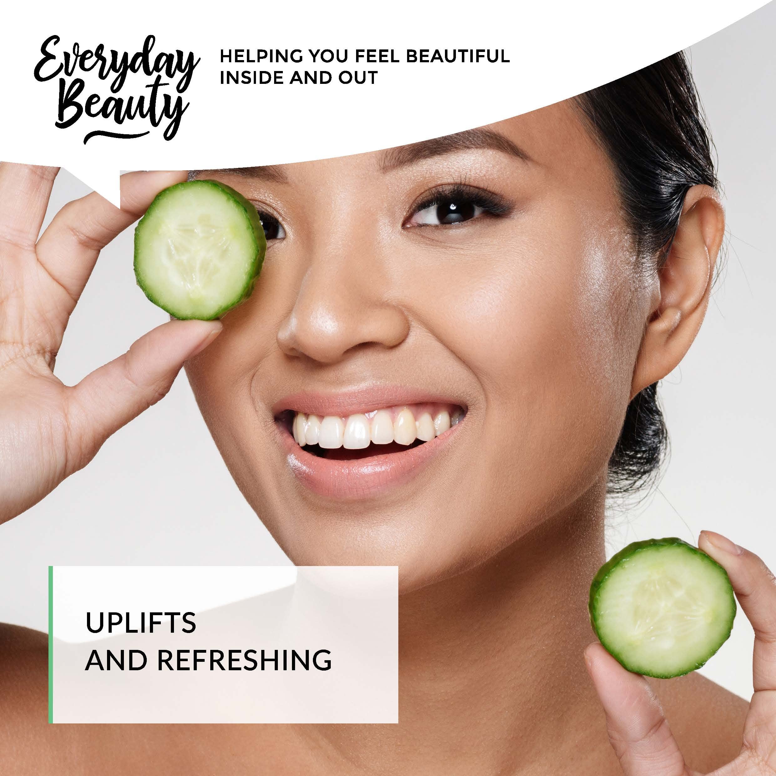 Everyday Beauty cucumber hydrosol natural astringent visual for oil balance and pore clarity
