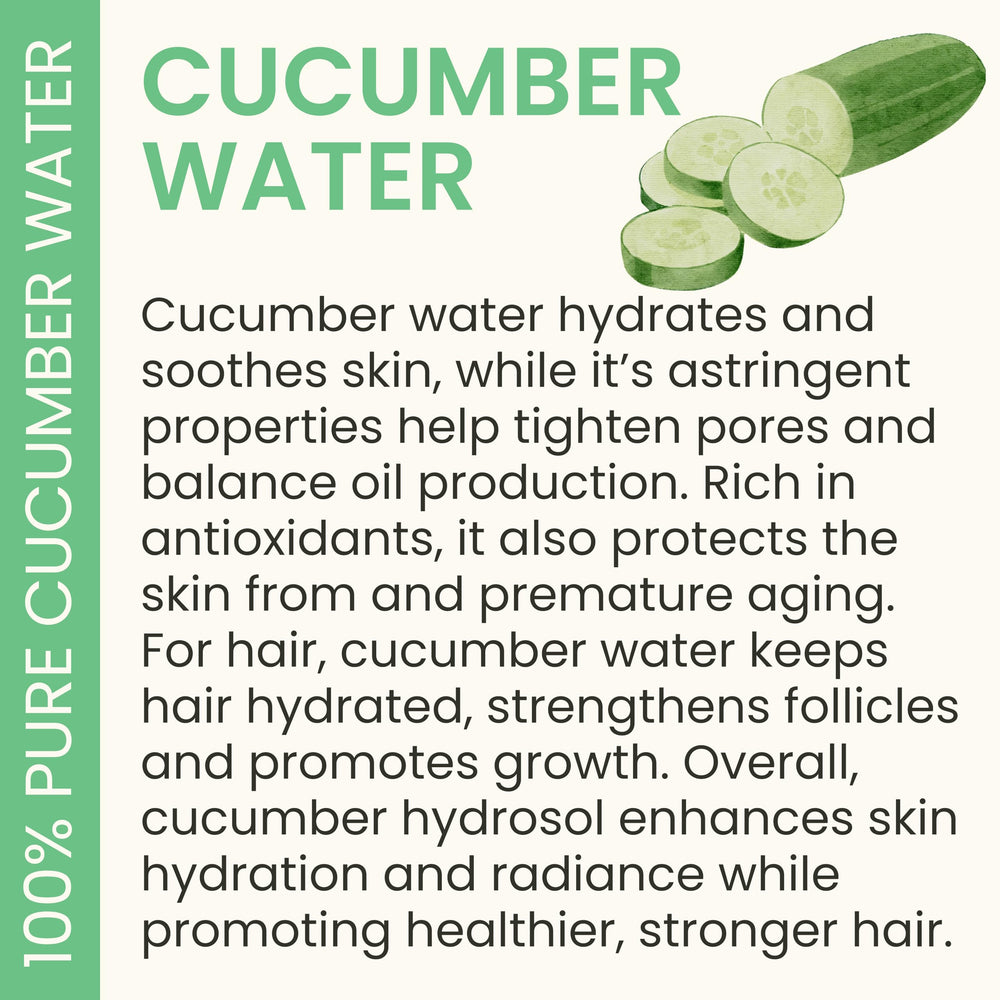 Everyday Beauty cucumber hydrosol scalp care visual for healthy-looking scalp