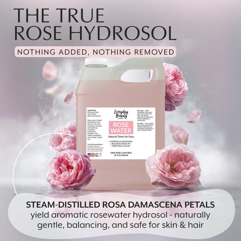 Everyday Beauty Rose Water Toner aroma-calm evokes relaxing skincare moments.