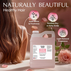 Everyday Beauty Rose Water Toner face-application demonstrates calming, balanced skin use.
