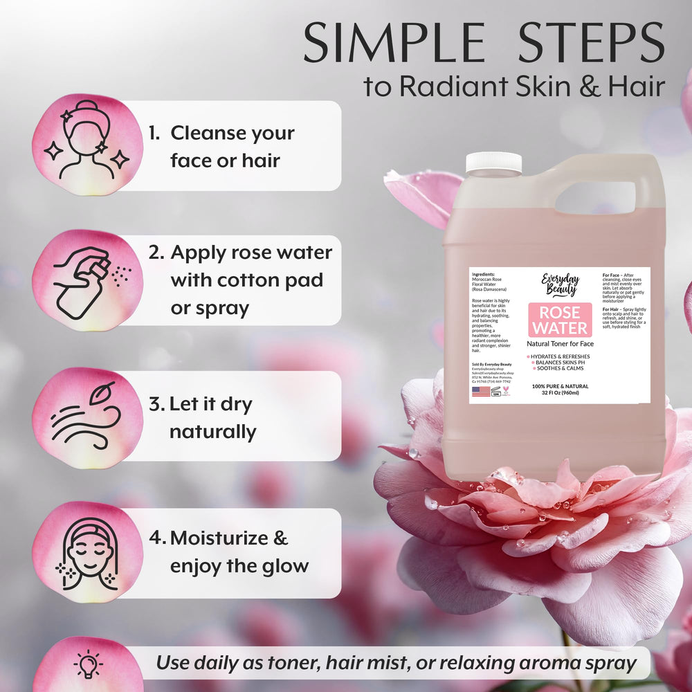 Everyday Beauty Rose Water Toner for fresh-skin glow and hydration.