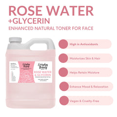 Everyday Beauty Rose Water Toner glycerin droplets emphasize hydration