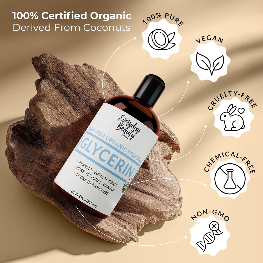 Everyday Beauty sustainable coconut source icon highlights ethical, palm-free glycerin production.