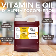 Everyday Beauty Vitamin E Oil D-alpha Tocopherol close-up with seal