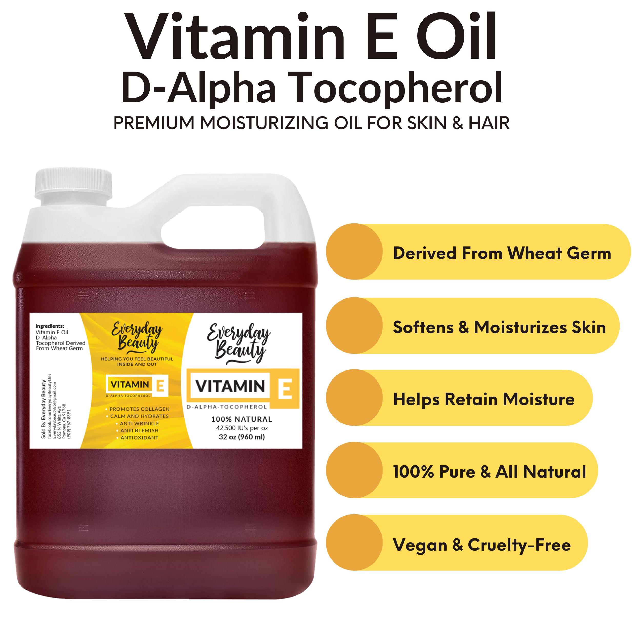Everyday Beauty Vitamin E Oil from wheat germ origin for natural nourishment