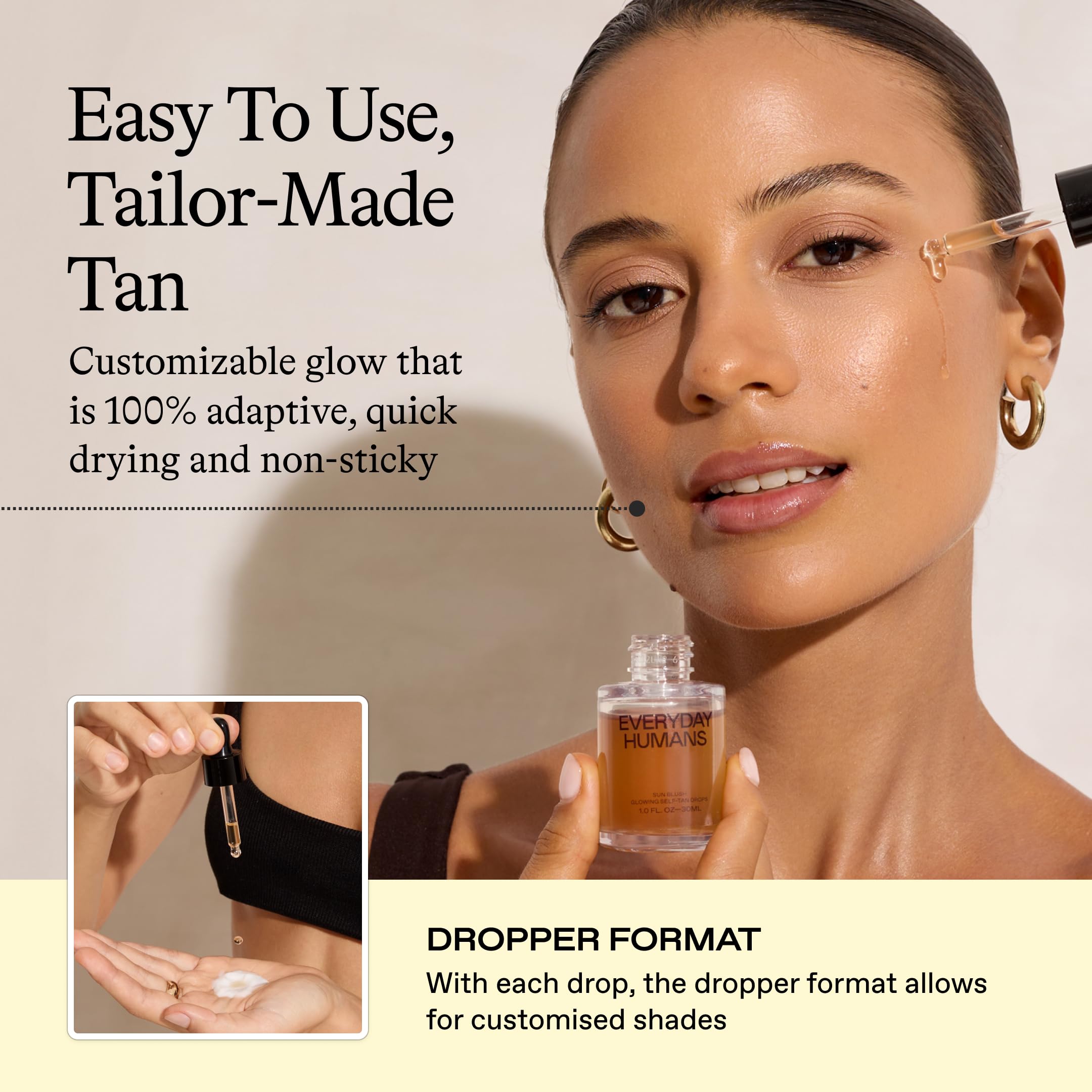 Everyday Humans Sun Blush Glowing Drops fragrance-free formula ideal for sensitive skin.