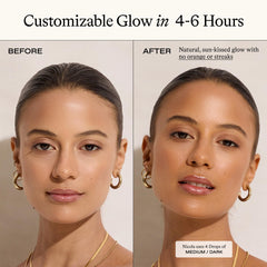 Everyday Humans Sun Blush Glowing Drops mixed with moisturizer for easy application.