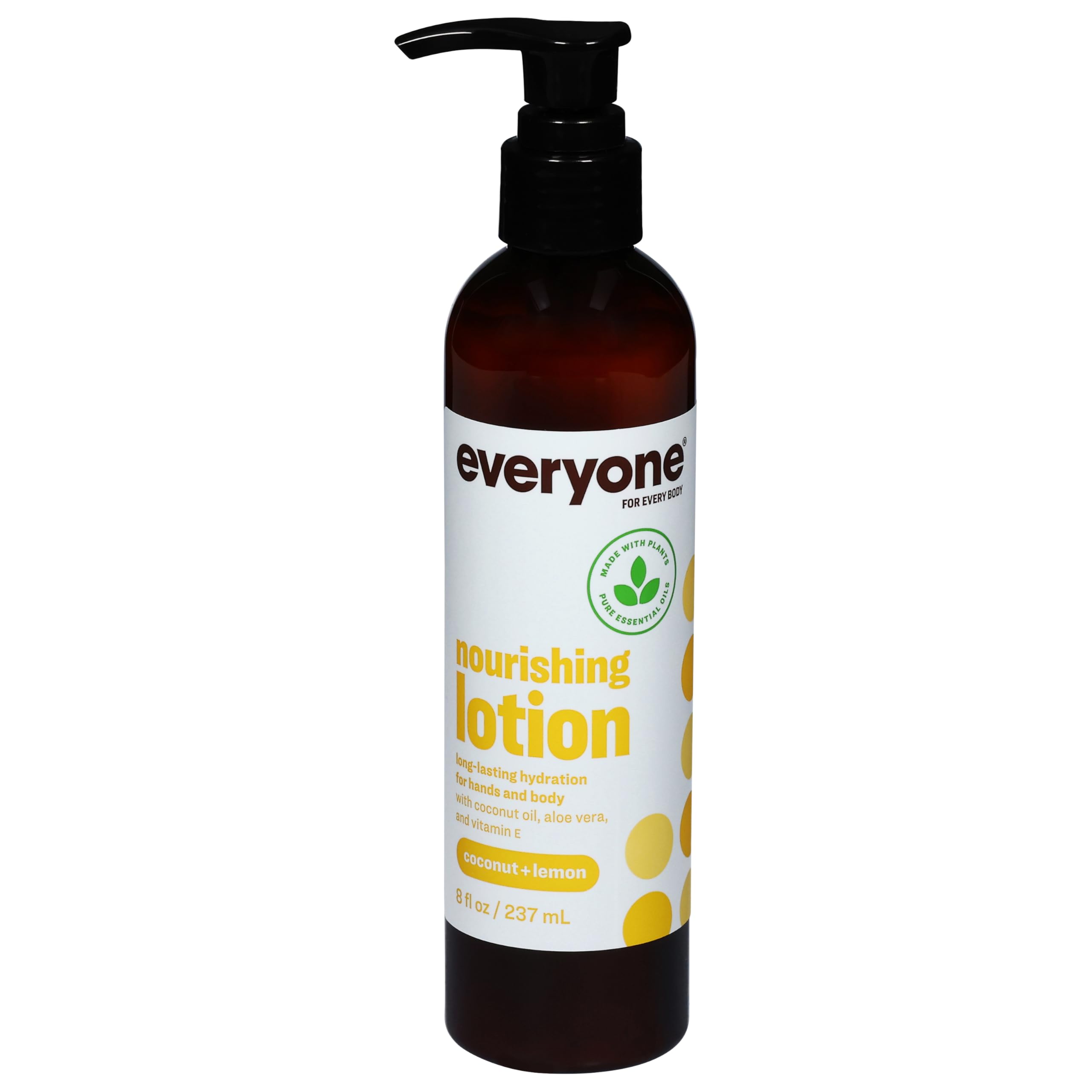 Everyone EVRONE CNUT LEM LOTION amber bottle preserves ingredients and provides fast-absorbing hydration.