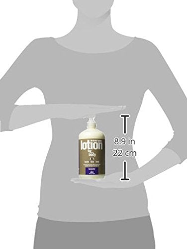 Close-up of the 32 oz label on the Everyone for Every Body lotion