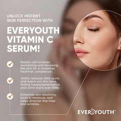 EVERYOUTH Hyaluronic Acid serum dropper illustration emphasizing deep hydration.
