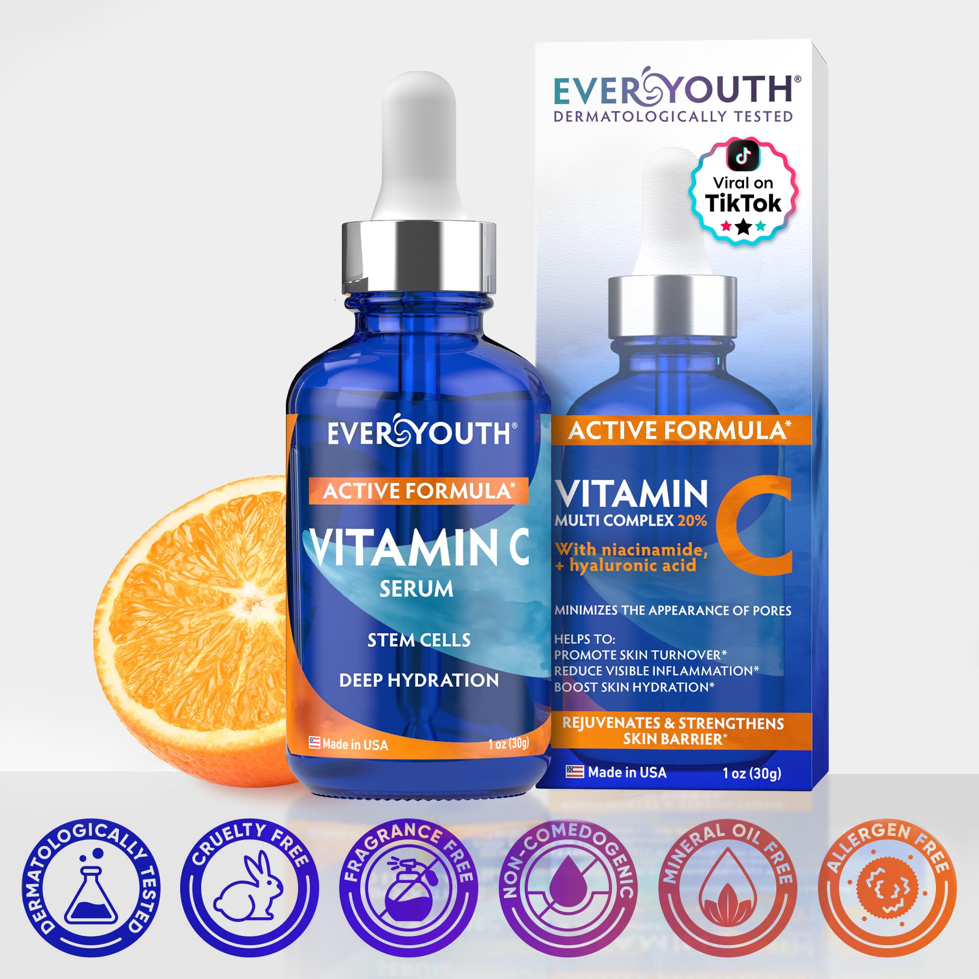 EVERYOUTH Retinol retinal serum bottle with premium finish for age-defying routine.