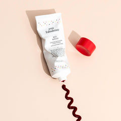 Hair after use with EVO Fabuloso red color depositing conditioner delivering glossy color